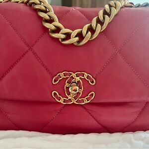 Chanel Red Quilted Leather Bag